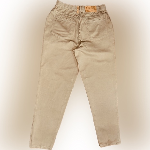 EUC Coca-Cola SZ 12 khaki pants, 4 pockets, tapered legs w/side zip at ankles - Picture 4 of 13